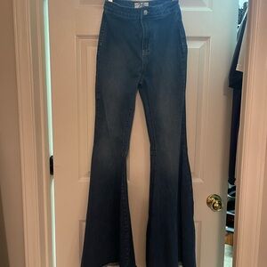 We The Free Dark Blue Flare Jeans Just Float On